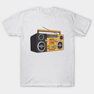 Boombox (Yellow Orange + Ship Gray Colorway) Analog / Music T-Shirt